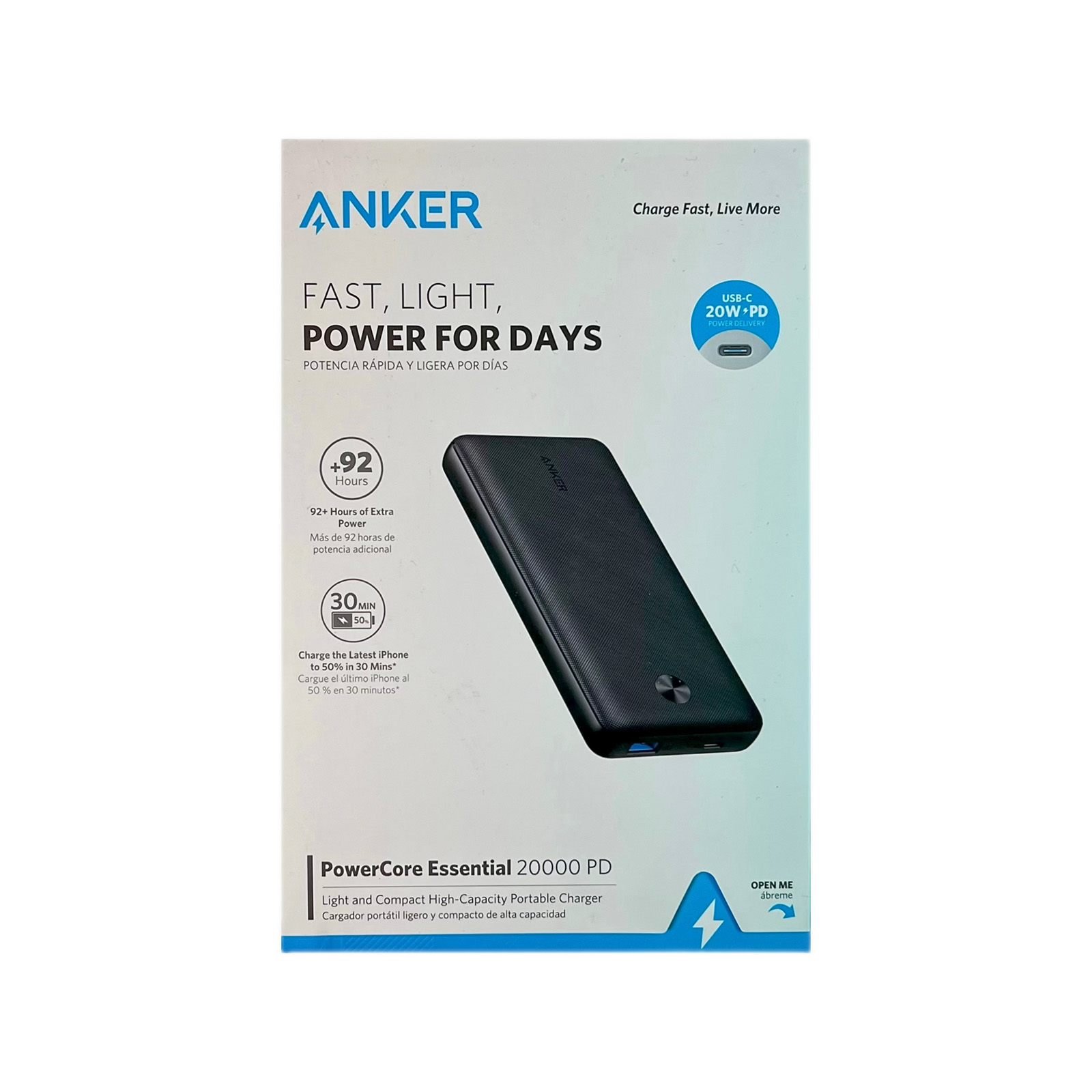 پاوربانک 20 وات Anker A1287 با ظرفیت 20000 میلی آمپر ساعت